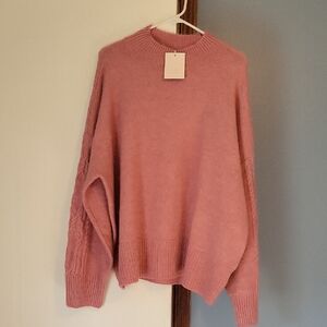🆕️ LC Lauren Conrad Soft Pink Crew Neck Sweater Size XXL